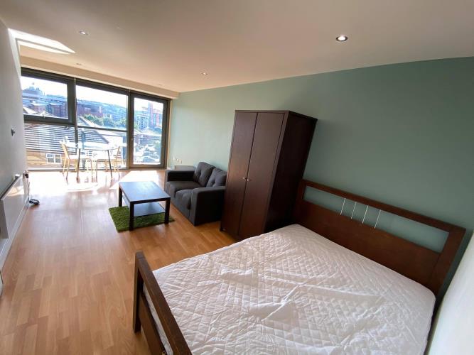 Studio Apartment WITH BALCONY<br>301 Cube, West One, 2 Broomhall Street, City Centre, Sheffield S1