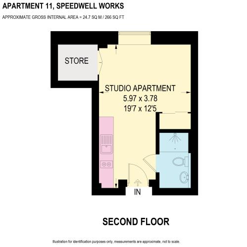 Standard Studio, Speedwell Works Apartments<br>75 Sidney Street, City Centre, Sheffield S1 4RG
